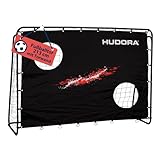 HUDORA Fußballtor Trainer mit Torwand - robustes Outdoor Fußballtor für Kinder & Erwachsene - Torwand mit zwei verstärkten Schusslöchern - wetterfestes Fußballtor für Training & Freizeit