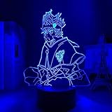 GEZHF 3D Nachtlicht Anime Illusion LED Decor 3D LED Lampe Anime Black Clover Asta Für Schlafzimmer Dekor Nachtlicht Geburtstag Geschenk Zimmer Tischlampe Acryl Manga
