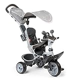Smoby - Baby Driver Komfort Titan - 3-in-1 Kinder Dreirad, mitwachsendes Multifunktionsfahrzeug, für Kinder ab 10 Monaten, grau