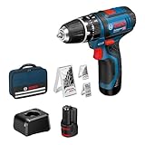 Bosch Professional 12V System Akku Schlagbohrschrauber GSB 12V-15 (Bohr-Ø Holz max: 19 mm, inkl. 2x 2.0Ah Akku + Ladegerät, 2x Bohrer-Set, 1x Bit-Set, Werkzeugtasche) - Amazon Ex