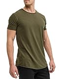 Indicode Herren Willbur Tee T-Shirt mit Rundhals-Ausschnitt | Herrenshirt Sommershirt Army XL