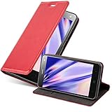 Cadorabo Hülle kompatibel mit ZTE Blade L3 aus Premium Kunst Leder Flip Klappbare Stoßfeste Magnetische [Standfunktion] [Kartenfächern] Cover Hülle für ZTE Blade L3 Tasche in R