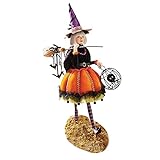 Qserd Bewitching Witch Doll, Sunproof Halloween Resin Witch Figuren Handmade Charming Hexe Puppen Fall Office Schlafzimmer Desktop Dekorationen