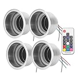 4 Stücke DC 12 V RGB LED Edelstahl Getränkebecherhalter Fernbedienung Marine RV Truck