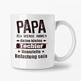 Papa Kaffee Tasse weiß - Tochter finanzielle Belastung - Geschenk Vater Vatertagsgeschenk Vatertag Geburtstag Idee