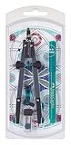 Faber-Castell 174030 - Schnellverstellzirkel-Set, mit abknickbaren Schenkel, türk