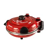 Ariete Pizzaofen 919, 4-Minuten-Pizza, Pizzaofen mit 5 Garstufen, Feuerfeste Platte zum Wiederaufwärmen, Holzbrettchen im Lieferumfang Enthalten, Max. Temperatur 400°C, 1200W, R