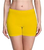 Merry Style Damen Shorts Radlerhose Unterhose Hotpants Kurze Hose Boxershorts aus Viskose MS10-283(Gelb,M)