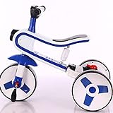 QBLDX Kinder-Dreirad-Roller, Roller mit Musik und Brillanten Lichtern, Kinderpedalrad für Sicheres Fahren,White