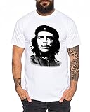 Che Herren T-Shirt Kuba Guevara Revolution Guevara, Farbe:Weiss;Größe:L