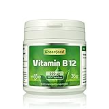 Vitamin B12 (Methylcobalamin), 500 µg, hochdosiert, 180 Tabletten, vegan – für mehr Energie und Ausgeglichenheit. Wichtig für die Blutbildung. OHNE künstliche Zusätze. Ohne Gentechnik.