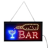 Alliwa Bar LED Schilder LED Neonlicht Neon Schild Zeichen Schrift Werbeschild Leuchtschild für Bar Urlaub Haus Geburtstag Party Hochzeit (Bar Schilder)