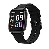 Birgus Smartwatch Damen Herren HD Screen,Blutsauerstoff (SpO2) Fitnessuhr mit Schrittzähler Kalorien,Smart Watch mit Herzfrequenz Schlaf Überwachung,Smart Watch für Android iOS,Schwarz