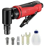 WORKPRO Profi Druckluft Stabschleifer 90° Winkel Schleifer 1/4' (6,3mm) Druckluftschleifer, Druckluft Winkelschleifer für Metall, Holz, Kunststoff, Drehzahl: 20000 U/min