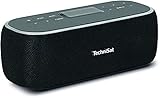 TechniSat Viola BT 1 - tragbarer Bluetooth-Lautsprecher mit DAB+ Digitalradio (UKW, DAB, Uhr, Wecktimer, Favoritenspeicher, LCD, Freisprechfunktion, AUX-in, Akku, Netzteil, 6W) schwarz/grau