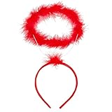 Balinco Heiligenschein Haarreif Rot, Engelsschein, Amor Kostüm, Gefallener Engel, Weihnachten, Halloween, Fasching