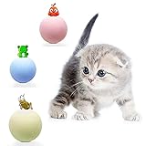 Huan 3 Stück Katzenball Spielzeug interaktives Katzenspielzeug Ball Haustier Spielzeug Balle Elektrischer Katzenminzeball mit Geräuschen Intelligentes Spielball für Katzen