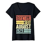 Damen Legendär Seit August 1929 Geboren Geburtstag Jahrgang T-Shirt mit V-Ausschnitt