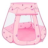 Baby Spielzelt, MOOKLIN ROAM 115 x 93cm Pop Up Zelt Baby Kugelbad Kinder Bällepool Outdoor mit Aufbewahrungsbeutel für Drinnen und Draußen, Bällebäder Plastikbälle (Bälle Nicht Inbegriffen) - Pink