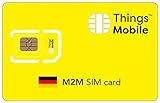 DATEN-SIM-Karte M2M DEUTSCHLAND - Things Mobile - mit weltweiter Netzabdeckung und Mehrfachanbieternetz GSM/2G/3G/4G. Ohne Fixkosten und ohne Verfallsdatum. 10 € Guthaben inklusive