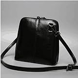 MALBLF Leder Muschelpaket-Schulter-Diagonal-Mode-Handtaschen Trend-Damen(Schwarz)