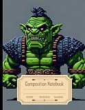 Composition Notebook College Ruled: Orc in Pixel Art, Ultra Detailed and Realistic, 4K, Size 8.5x11 Inch, 120 Pag
