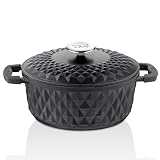Taç Bella Aluguss Topf 24 cm | Bräter en Schmortopf mit Deckel, Kochtopf Induktions Topf ideal zum Brotbacken und Hot Pot – Non-Toxic, Antihaftbeschichtet, PFOA-frei, Ofen- und Spülmaschinengeeig