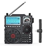 Raddy RF919 SSB Kurzwellenradio, Vollband FM AM SW VHF UHF AIR CB und SSB Weltempfänger, mit Antennentuner, 3 externen Antennenanschlüssen, 5000mAh wiederaufladbarem Akku, Kopfhörerb