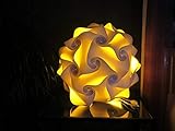 Tisch & Boden Lampe Ø 20 cm - FERTIG ZUSAMMEN GEBAUT - Leuchte inkl. LED Farbwechsler / auspacken, hinlegen, einschalten - Design-MS-Royal-Germany - S-FW Gelb