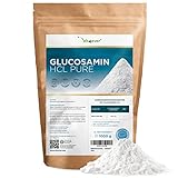 Glucosamin HCL Pure - 1000 g (1 kg) reines Pulver ohne Zusätze - Sonderpreis: Kurzes MHD: 12/2022 - Aus pflanzlicher Fermentation - Laborgeprüft - Vegan - Hochdosiert - Premium Qualität