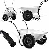 GARDEBRUK® Schubkarre 2 Rad 150kg 100L Stahlfelge 2 Luftreifen Autoventil Gleitlag