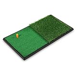 Yosoo Golf Abschlagmatte, 2 Farben Kurz Lang Gras 30x60 Kunstrasen Golf, Tragbare Golf Schlagmatte Tragbare Persönliche Ubungsmatt ​True Turf Erfahrung für Das Üben Swing Schlagens