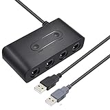 Wii U Controller-Adapter, NGC Controller-Adapter für Wii U, Nintendo Switch und PC USB. Einfach zu stecken und kein Treiber erforderlich. 4 Ports Turbo-Taste (aktualisierte Version)