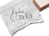 Stempel Osterstempel Frohe Ostern, in Handschrift - Textstempel Osterfest Osterkarten Geschenkanhänger Basteln Osterdeko Scrapbook - zAcheR-fineT