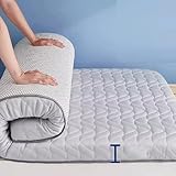 Japanische faltbare Futon-Matratze, atmungsaktiv und feuchtigkeitsbeständig, Latex-Bodenbett, Einzelbett für besseren Schlaf, Wellengrau, 90 x 200