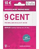 Telekom MagentaMobil Prepaid Basic SIM-Karte ohne Vertragsbindung I 9 Ct pro Min und SMS in alle dt. Netze, EU-Roaming I Dayflat für Highspeed-Surfen mit LTE Max (1,49 EUR/24h) 10 EUR Startguthaben