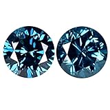 0,13 ct (2 Stück) passendes Paar runde Form (2,55 mm) blauer Diamant Naturstein