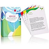 WAGOMA® Achtsamkeitskarten - Wege zur Achtsamkeit, 40 Achtsamkeit Karten - Übungen & Einsichten für ein bewusstes Leben - Affirmationskarten, Achtsamkeit Geschenk für Stressabbau im Alltag
