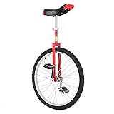 Yonntech Unicycle 24' Erwachsener Coach Einrad-Höhe verstellbar, Rutschfester Butyl-Mountainbike-Radtrainer (Rot)