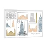 artboxONE Poster mit weißem Rahmen 18x13 cm Städte Istanbul Skyline Earth - Bild Istanbul Architektur Buildings
