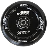 Cox Swain 2 STK. X-385 High End 100mm Stunt Scooter Rollen Alu Core - ABEC 11 Lager, Black/Black Hollowcore