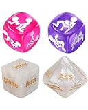 TPZORJX 4-teiliges Würfelspiel-Set- Sexstellungen für Paare, Erotikwürfel Sexstellungen Lehrbuch für Paare, Würfelspiel Humorspiel Paar Partyspiele Schlafzimmer Geschenk für Partner Mann F