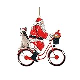 B/A Santa Claus Anhänger für Weihnachten, Niedliche Acryl Weihnachtsbaum Hänge Wohnzimmer Dekor, Weihnachtsmann Fahrrad Anhänger, Weihnachtsdekoration Lieferungen, Acryl
