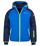 Trollkids Kinder Hafjell XT wasserabweisende leichte Skijacke Winterjacke, Marineblau / Mittelblau / Grün, Größe 152
