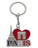 Générique Schlüsselanhänger, Taschen-Schmuck, Eiffelturm und Triumphbogen, Frankreich, Paris aus Metall., silber, 9 x 4 cm