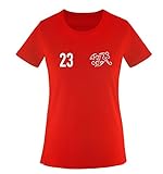 EM 2016 - Trikot - EM 2016 - Schweiz - 23 - Damen T-Shirt - Rot/Weiss Gr. XXL