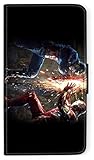 Flip Case Avengers Helden Comic Marvel kompatibel für Samsung Galaxy S6 Edge Plus Iron Man VS Captain America Handy Hülle Leder Tasche Klapphülle Brieftasche Etui rund um Schutz Wallet M9