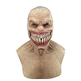 GDZTBS Halloween Clown Gesichtsbedeckung, Neuheit Latex Zahn Horror Masken Teufel Gesichtsbedeckung Beängstigend Vollkopfmaske Halloween Cosplay Requisiten Gruselige Faltenmaske