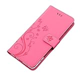 Flip Case Kompatibel mit Samsung Galaxy S8 S9. Plus S10E S20 FE S21 Ultra S5 S6 S7. Edge Leder Halter Kartensteckplätze Brieftasche Tasche Abdeckung (Color : Pink, Material : for S7)