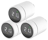 revolt Thermostat: 3er-Set smarte Heizkörperthermostate mit App- und Sprachsteuerung (Funk Heizkörperthermostat)